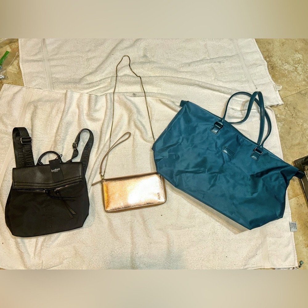 NWT 3pc travel bag: aqua Carry On Botkier Backpack